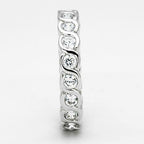 Jewellery Kingdom Ladies Full Eternity Band Rhodium Stacking S Bar Tennis Ring (Silver) - Jewelry Rings - British D'sire