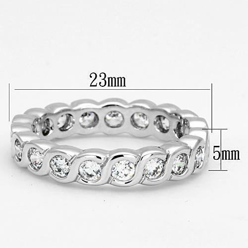 Jewellery Kingdom Ladies Full Eternity Band Rhodium Stacking S Bar Tennis Ring (Silver) - Jewelry Rings - British D'sire