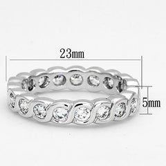 Jewellery Kingdom Ladies Full Eternity Band Rhodium Stacking S Bar Tennis Ring (Silver) - Jewelry Rings - British D'sire