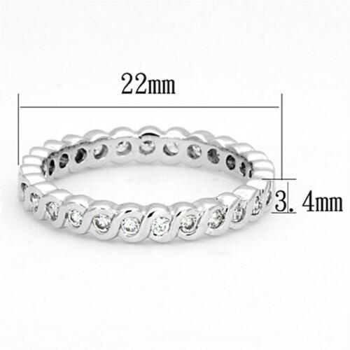 Jewellery Kingdom Ladies Full Eternity Band S Bar 3mm Simulated Diamonds Ring (Silver) Secondary image