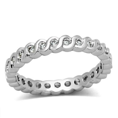 Jewellery Kingdom Ladies Full Eternity Band S Bar 3mm Simulated Diamonds Ring (Silver) - Rings - British D'sire Main image
