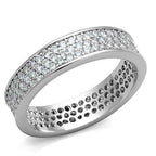 Jewellery Kingdom Ladies Full Eternity Band Triple Row 5mm Cz Cubic Zirconia Silver Ring - Jewelry Rings - British D'sire