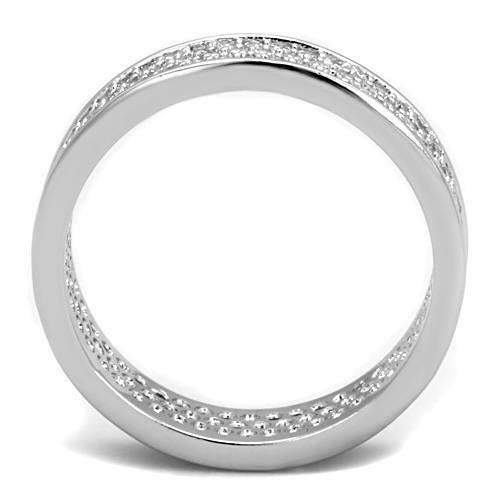 Jewellery Kingdom Ladies Full Eternity Band Triple Row 5mm Cz Cubic Zirconia Silver Ring - Jewelry Rings - British D'sire Main image