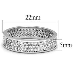 Jewellery Kingdom Ladies Full Eternity Band Triple Row 5mm Cz Cubic Zirconia Silver Ring - Jewelry Rings - British D'sire