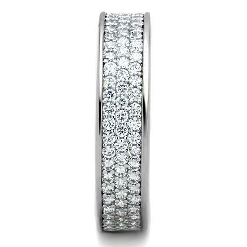 Jewellery Kingdom Ladies Full Eternity Band Triple Row 5mm Cz Cubic Zirconia Silver Ring - Jewelry Rings - British D'sire