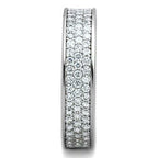 Jewellery Kingdom Ladies Full Eternity Band Triple Row 5mm Cz Cubic Zirconia Silver Ring - Jewelry Rings - British D'sire