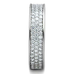 Jewellery Kingdom Ladies Full Eternity Band Triple Row 5mm Cz Cubic Zirconia Silver Ring - Jewelry Rings - British D'sire