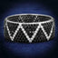 Jewellery Kingdom Ladies Full Eternity Band Wedding Stamped Cubic Zirconia Ring (Black & Silver) - Jewelry Rings - British D'sire