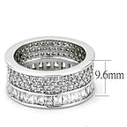 Jewellery Kingdom Ladies Full Eternity Emerald Cuts Band Baguettes Simulated Diamonds Ring Silver - Rings - British D'sire