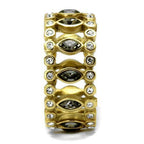 Jewellery Kingdom Ladies Full Eternity Marquise Black Diamond Steel Ring (Gold) - Jewelry Rings - British D'sire