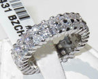 Jewellery Kingdom Ladies Full Eternity Ring 7mm Princess Cut Cz Silver Rhodium Sparkling - Jewelry Rings - British D'sire