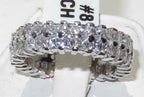Jewellery Kingdom Ladies Full Eternity Ring 7mm Princess Cut Cz Silver Rhodium Sparkling - Jewelry Rings - British D'sire