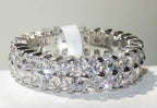 Jewellery Kingdom Ladies Full Eternity Ring 7mm Princess Cut Cz Silver Rhodium Sparkling - Jewelry Rings - British D'sire