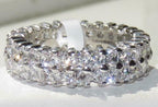 Jewellery Kingdom Ladies Full Eternity Ring 7mm Princess Cut Cz Silver Rhodium Sparkling - Jewelry Rings - British D'sire
