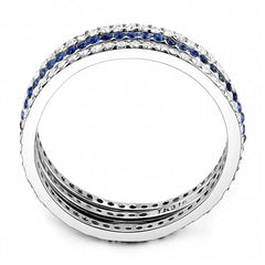 Jewellery Kingdom Ladies Full Eternity Sapphire Blue Stacking Bands Stainless Steel Rings - Rings - British D'sire