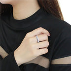 Jewellery Kingdom Ladies Full Eternity Sapphire Blue Stacking Bands Stainless Steel Rings - Rings - British D'sire