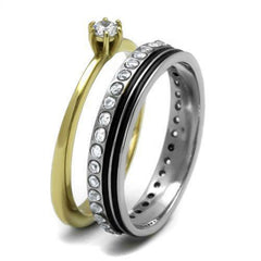 Jewellery Kingdom Ladies Full Eternity Set Solitaire Band Cz Cubic Zirconia Gold & Silver Ring - Jewelry Rings - British D'sire