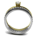 Jewellery Kingdom Ladies Full Eternity Set Solitaire Band Cz Cubic Zirconia Gold & Silver Ring - Jewelry Rings - British D'sire