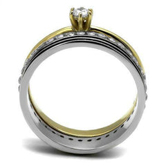 Jewellery Kingdom Ladies Full Eternity Set Solitaire Band Cz Cubic Zirconia Gold & Silver Ring - Jewelry Rings - British D'sire