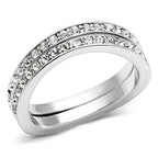 Jewellery Kingdom Ladies Full Eternity Stacking Bands 2 Pieces Rings (Silver) - Rings - British D'sire