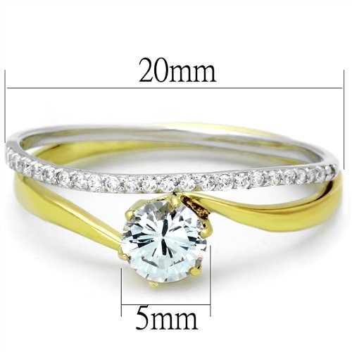 Jewellery Kingdom Ladies Gold 18KT Cubic Zirconia Engagement Wedding Band 1CT Ring Set (Sterling Silver) - Engagement Rings - British D'sire Main image