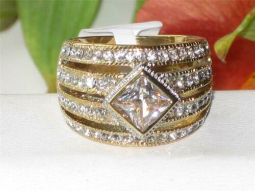 Jewellery Kingdom Ladies Gold Bezel Dome Cubic Zirconia Comfort Sparkling Dress Ring - Jewelry Rings - British D'sire Main image