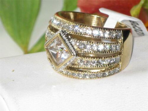 Jewellery Kingdom Ladies Gold Bezel Dome Cubic Zirconia Comfort Sparkling Dress Ring Secondary image