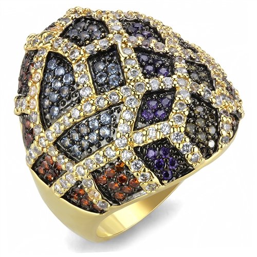 Jewellery Kingdom Ladies Gold Dome Amethyst Cz Ruby Aquamarine Peridot Multi Colour Secondary image