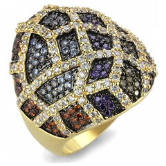 Jewellery Kingdom Ladies Gold Dome Amethyst Cz Ruby Aquamarine Peridot Multi Colour - Jewelry Rings - British D'sire