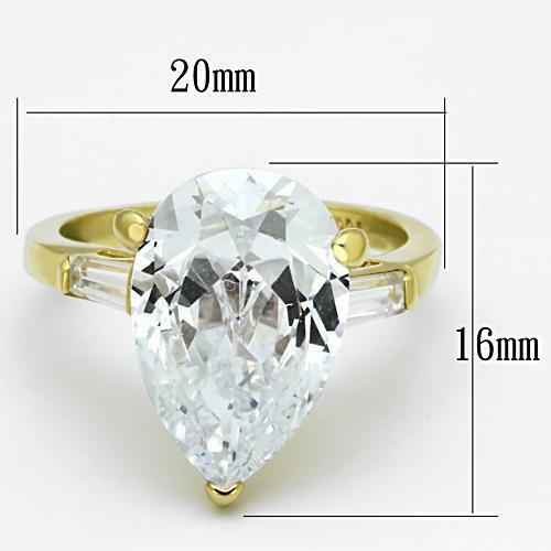 Jewellery Kingdom Ladies Gold Pear 7 Carat 18kt Sterling Silver Three Stone Baguettes Ring Secondary image