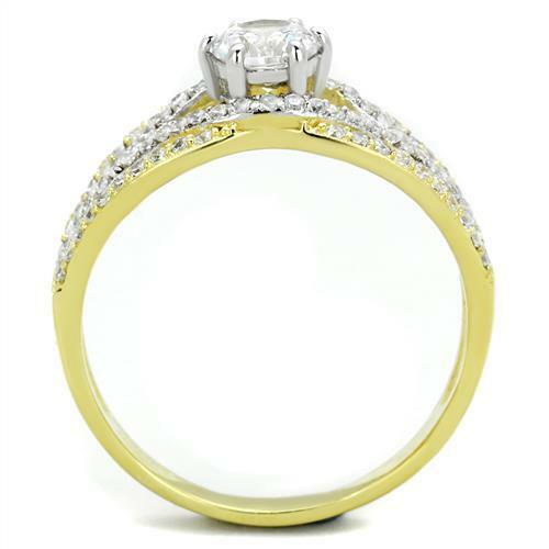 Jewellery Kingdom Ladies Gold Ring 18KT CZ Sterling Silver Solitaire Accents 2 CT Sparkle Secondary image