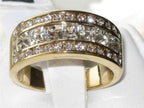 Jewellery Kingdom Ladies Gold Ring Cz 9mm Emerald Cut Eternity Band Cubic Zirconia Clear Gold Ring - Jewelry Rings - British D'sire