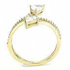 Jewellery Kingdom Ladies Gold Ring Pear Cut 2 Carat 18kt Steel Band Pave Sparkling Elegant - Jewelry Rings - British D'sire