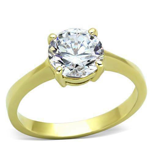 Jewellery Kingdom Ladies Gold Solitaire 1.50 Carat Cz Steel Cubic Engagement Ring Secondary image