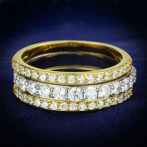 Jewellery Kingdom Ladies Gold Sterling Silver Full Eternity Wedding Stacking Rings Bands Secondary image