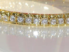 Jewellery Kingdom Ladies Gold Tennis Bracelet 7 Inch 18kt Steel Cubic Zirconia Rollo - Bracelets & Bangles - British D'sire