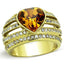 Jewellery Kingdom Ladies Gold Topaz Cocktail 4 Carat Cubic Zirconia Steel Bezel Ring - Jewelry Rings - British D'sire