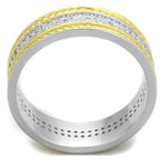 Jewellery Kingdom Ladies Gold Wedding Band 6mm Sterling Silver 18kt Cz Two Tone Eternity Ring - Jewelry Rings - British D'sire