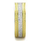 Jewellery Kingdom Ladies Gold Wedding Band 6mm Sterling Silver 18kt Cz Two Tone Eternity Ring - Jewelry Rings - British D'sire