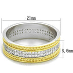 Jewellery Kingdom Ladies Gold Wedding Band 6mm Sterling Silver 18kt Cz Two Tone Eternity Ring - Jewelry Rings - British D'sire