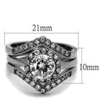 Jewellery Kingdom Ladies Guard Set 3 Carat Cz Wedding And Engagement Stainless Steel Ring - Jewelry Rings - British D'sire