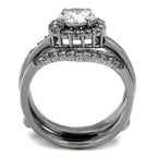 Jewellery Kingdom Ladies Guard Set 3 Carat Cz Wedding And Engagement Stainless Steel Ring - Jewelry Rings - British D'sire