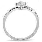 Jewellery Kingdom Ladies Half Carat Stainless Steel Cz Ring (Silver) - Jewelry Rings - British D'sire