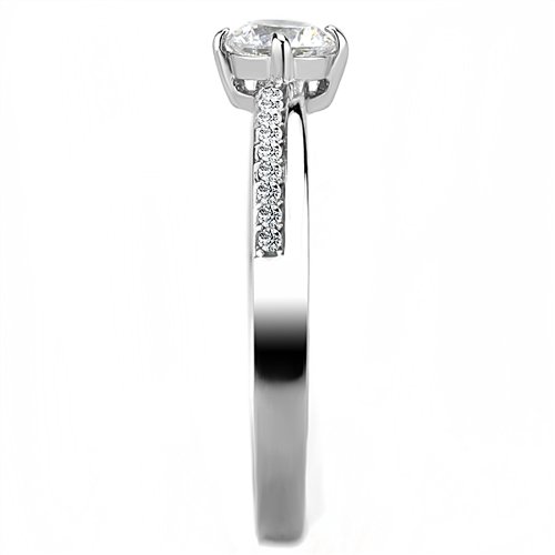 Jewellery Kingdom Ladies Half Carat Stainless Steel Cz Ring (Silver) Secondary image