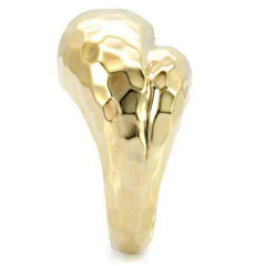 Jewellery Kingdom Ladies Hammered Band 18kt Yellow Steel No Stone Gold Ring - Jewelry Rings - British D'sire