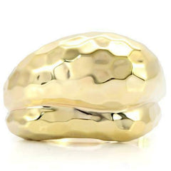 Jewellery Kingdom Ladies Hammered Band 18kt Yellow Steel No Stone Gold Ring - Jewelry Rings - British D'sire
