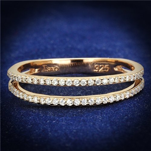 Jewellery Kingdom Ladies Handmade Band Open 4.2mm Cz Sterling Silver Gold Ring Secondary image