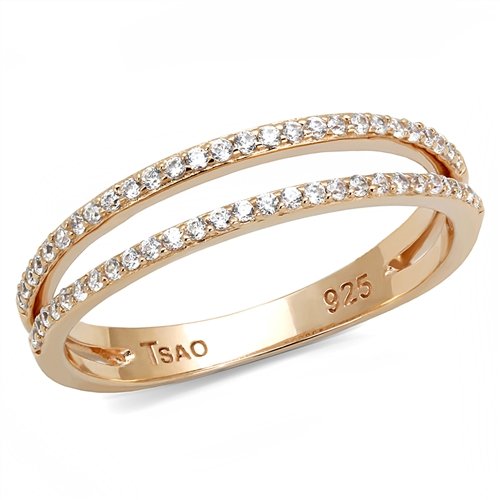 Jewellery Kingdom Ladies Handmade Band Open 4.2mm Cz Sterling Silver Gold Ring - Jewelry Rings - British D'sire Main image