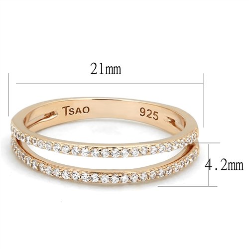 Jewellery Kingdom Ladies Handmade Band Open 4.2mm Cz Sterling Silver Gold Ring - Jewelry Rings - British D'sire