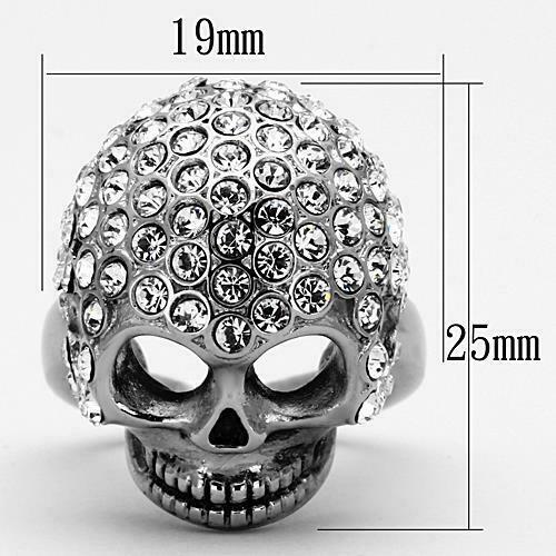 Jewellery Kingdom Ladies Handmade Emerald Goth Biker Skull Ring Secondary image